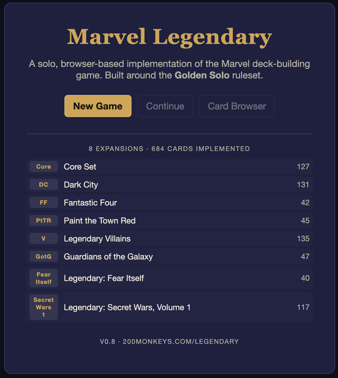 Marvel Legendary Title Screen